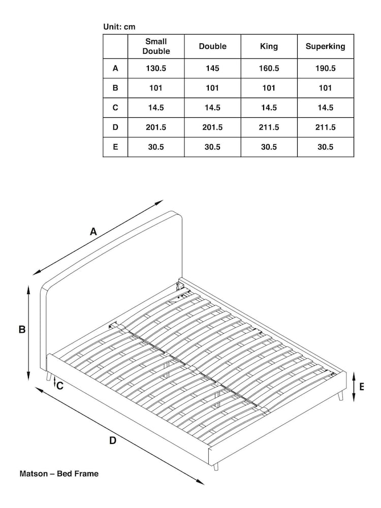 Grey Steel Opulent Velvet Matson Wooden Bed Frame - Image 9 of 9