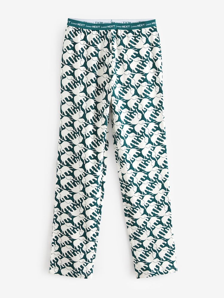Teal Elephant Cotton Short Sleeve Pyjamas - Image 6 of 8