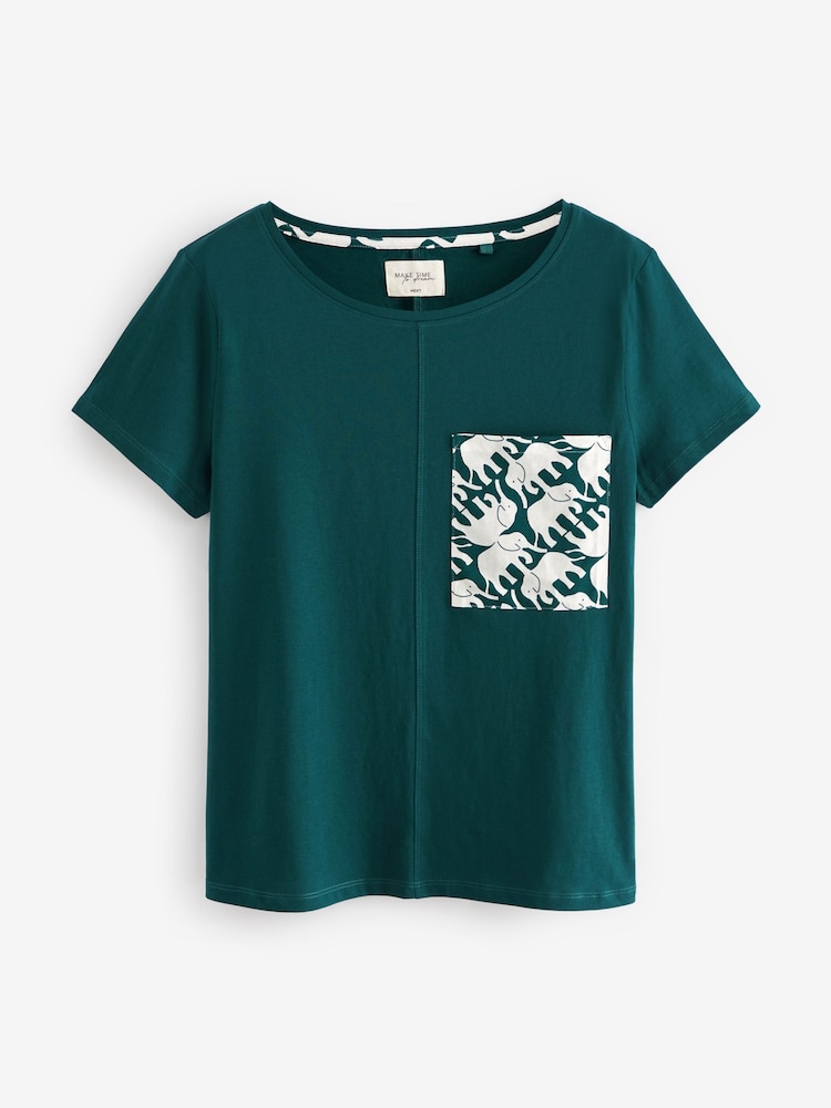 Teal Elephant Cotton Short Sleeve Pyjamas - Image 7 of 8