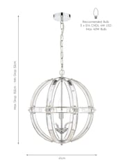 Laura Ashley Polished Chrome Aidan Glass Globe 3 Light Light - Image 5 of 5