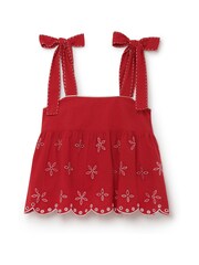 Another Sunday Embroidered Cami 100% Cotton Top With Tie Strap In - Image 3 of 5
