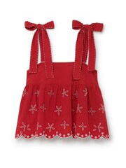 Another Sunday Embroidered Cami 100% Cotton Top With Tie Strap In - Image 4 of 5