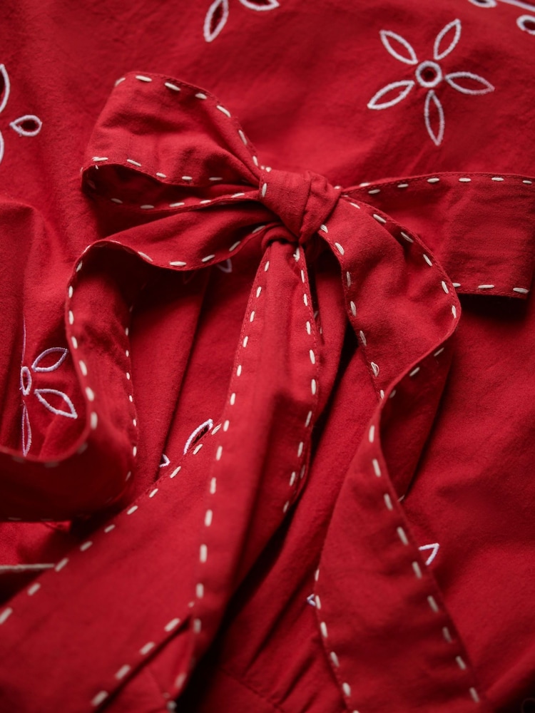 Another Sunday Embroidered Cami 100% Cotton Top With Tie Strap In - Image 5 of 5