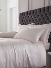 Catherine Lansfield Blush Pink Silky Soft Satin Duvet Cover and Pillowcase Set - Image 1 of 3