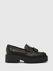 Schuh Laura Tassel Leather Black Loafers - Image 1 of 4