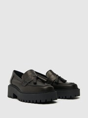 Schuh Laura Tassel Leather Black Loafers - Image 2 of 4