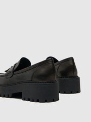 Schuh Laura Tassel Leather Black Loafers - Image 3 of 4