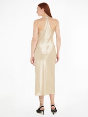 Calvin Klein Natural Shine Halterneck Dress - Image 2 of 7