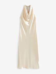 Calvin Klein Natural Shine Halterneck Dress - Image 4 of 7