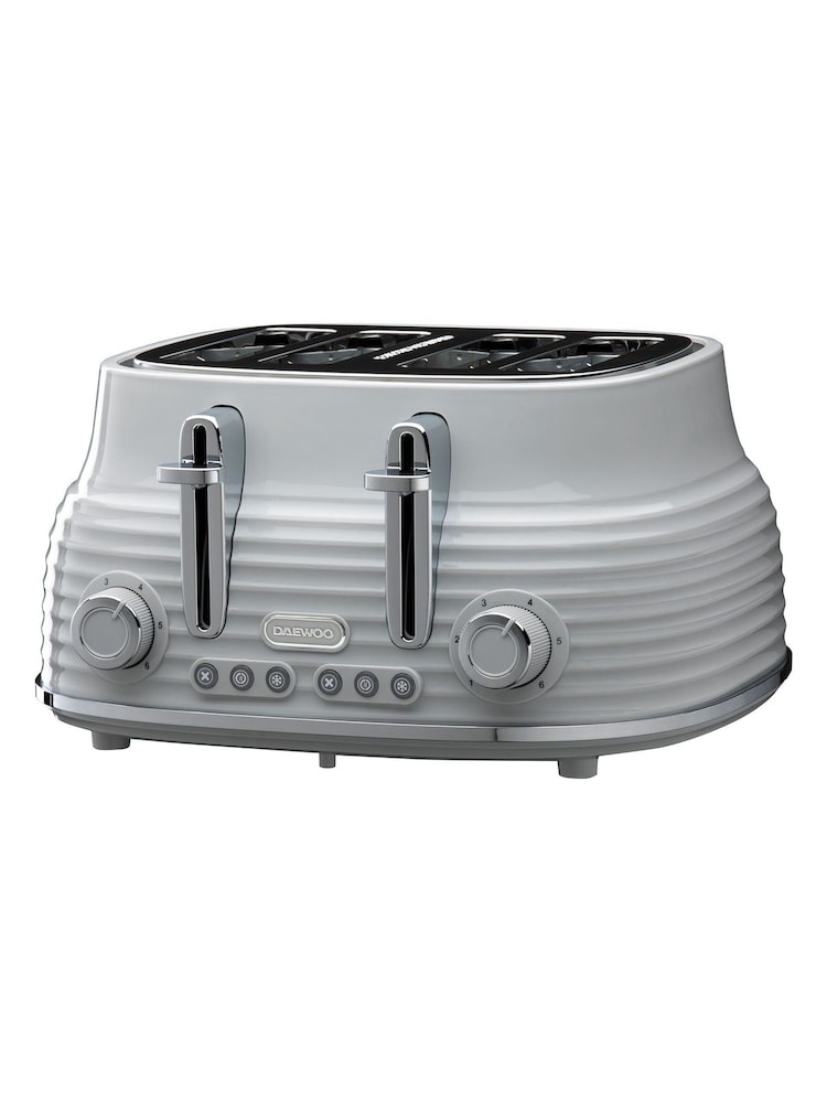 Daewoo Grey Sienna 4 Slice Toaster - Image 2 of 4 Daewoo Grey Sienna 4 Slice Toaster - Image 2 of 4