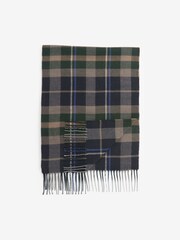 Green/Navy Blue Check Woven Scarf - Image 3 of 4