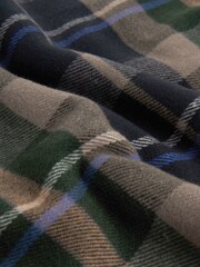 Green/Navy Blue Check Woven Scarf - Image 4 of 4