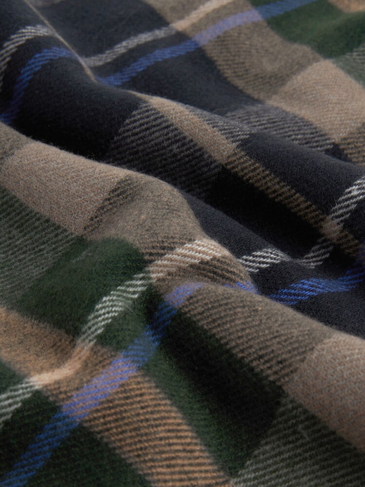Green/Navy Blue Check Woven Scarf - Image 4 of 4