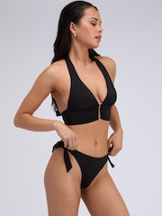 Boux Avenue Black Miramar Tie Side Brief Bikini Bottoms - Image 3 of 6