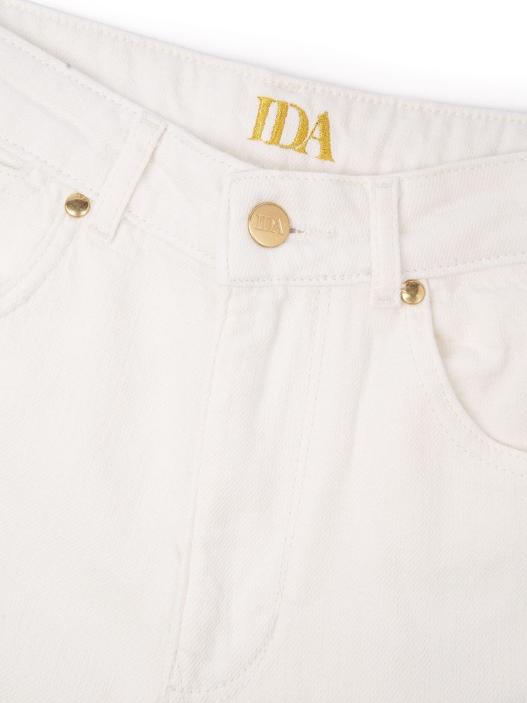 DONNA IDA Queenie High Top Super Flare White Jeans - Image 12 of 12