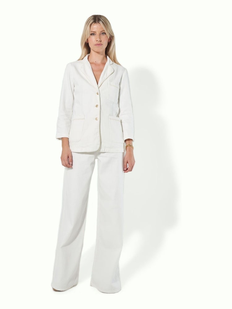 DONNA IDA Queenie High Top Super Flare White Jeans - Image 8 of 12