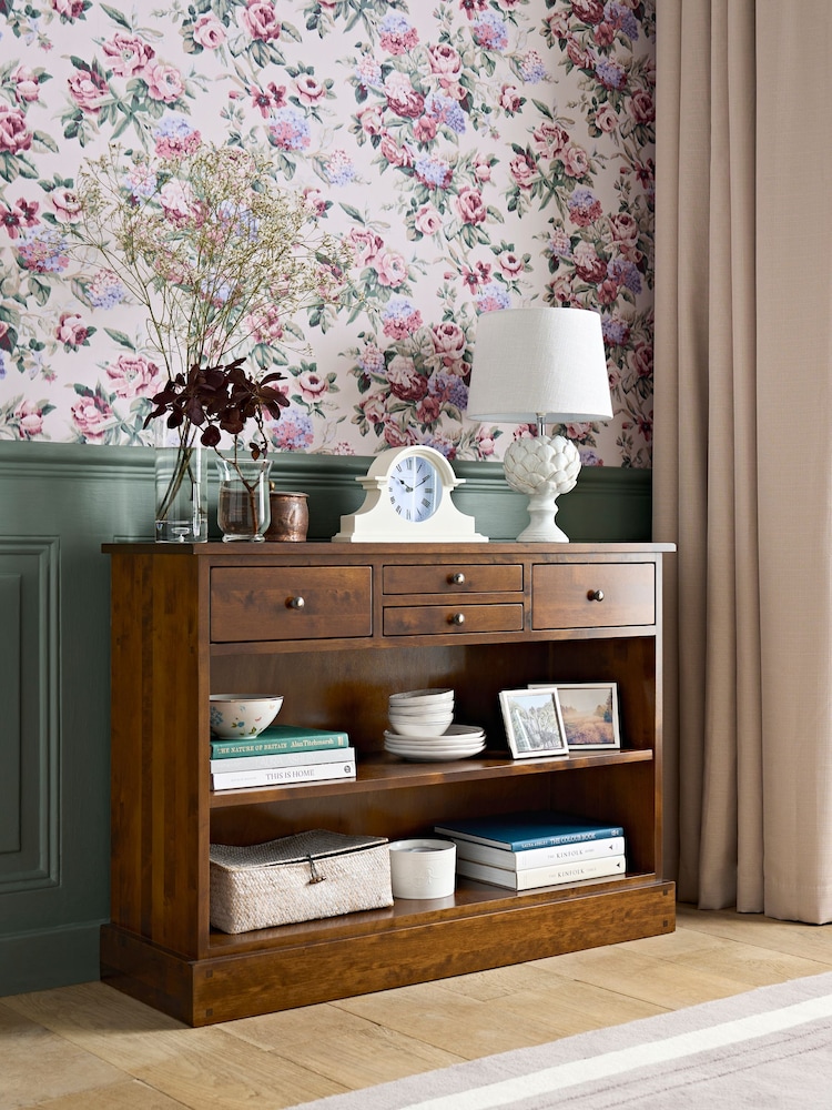 Laura Ashley Dark Chestnut Garrat 4 Drawer Console Table - Image 1 of 6
