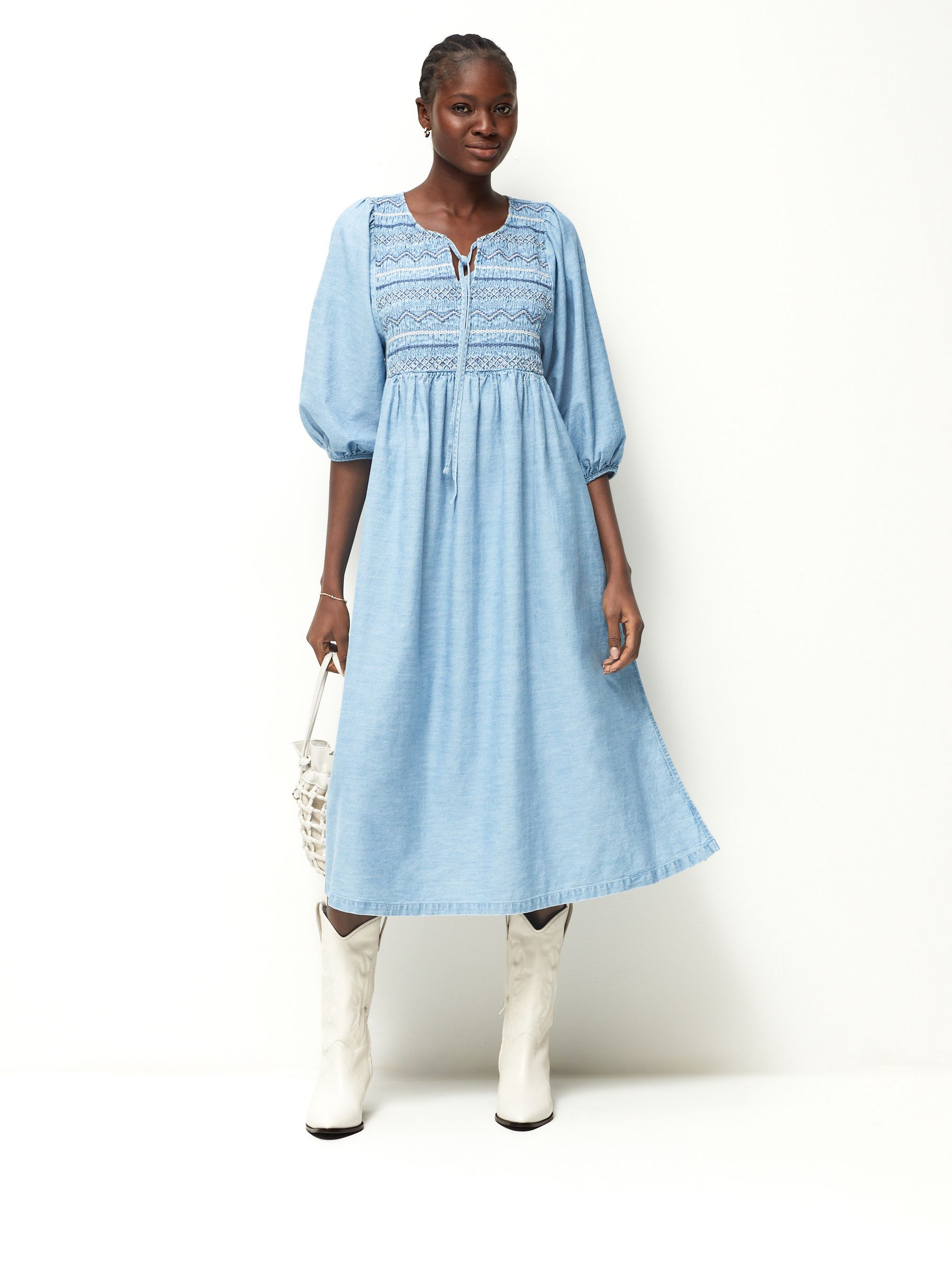Denim smock shirt dress best sale