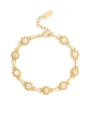COACH Gold Tone Heirloom Tea Rose Link Bracelet - Image 2 of 3