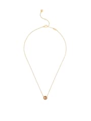 COACH Brown Signature C Enamel Coin Pendant Necklace - Image 1 of 3