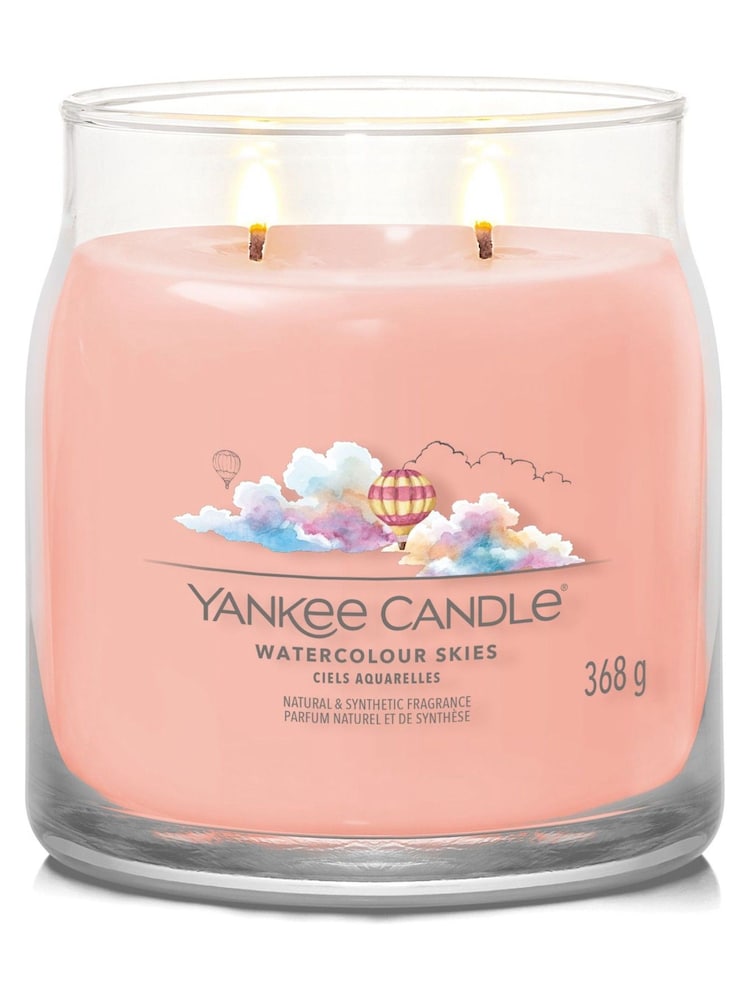 Yankee Candle Pink Signature Medium Jar Watercolour Skies Scented Candle - Image 3 of 3