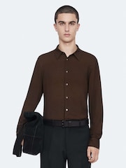 AllSaints Brown Fade Polka Long Sleeve Shirt - Image 1 of 8