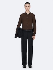 AllSaints Brown Fade Polka Long Sleeve Shirt - Image 3 of 8