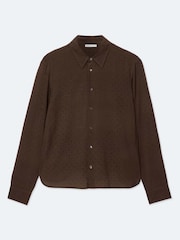 AllSaints Brown Fade Polka Long Sleeve Shirt - Image 8 of 8
