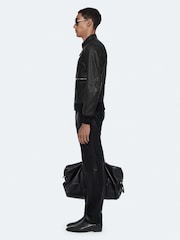 AllSaints Black Miro Perf Bomber Jacket - Image 7 of 8