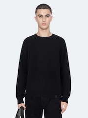 AllSaints Black Cove Crew Jumper - Image 1 of 8