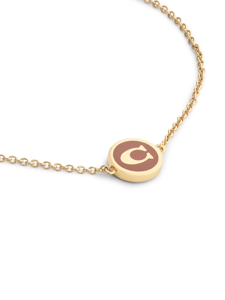COACH Brown Signature C Enamel Coin Slider Bracelet - Image 3 of 3 COACH Brown Signature C Enamel Coin Slider Bracelet - Image 3 of 3