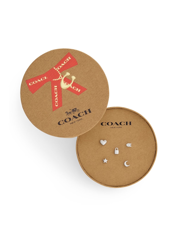 COACH Signature Rexy Motif 5-Piece Single Stud Earring Boxed Set - 4суретінің 4 суреті