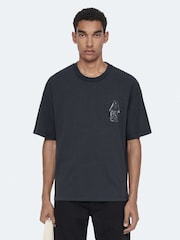AllSaints Blue Roller Short Sleeve Crew Neck T-Shirt - Image 1 of 8