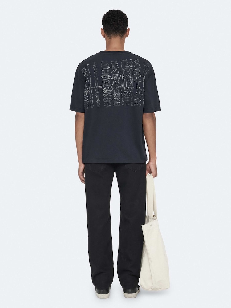 AllSaints Blue Roller Short Sleeve Crew Neck T-Shirt - Image 2 of 8