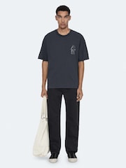 AllSaints Blue Roller Short Sleeve Crew Neck T-Shirt - Image 4 of 8
