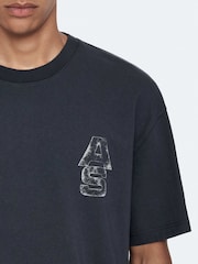 AllSaints Blue Roller Short Sleeve Crew Neck T-Shirt - Image 5 of 8