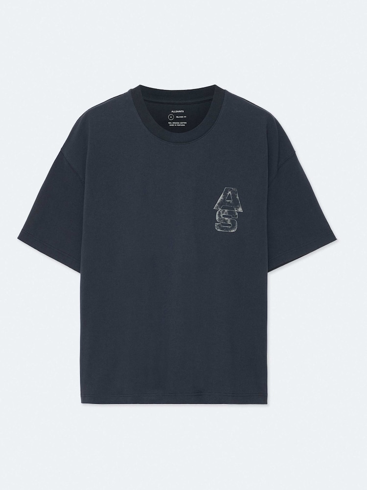 AllSaints Blue Roller Short Sleeve Crew Neck T-Shirt - Image 8 of 8