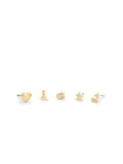 COACH Gold Signature Rexy Motif 5-Piece Single Stud Earring Boxed Set - Image 1 of 4