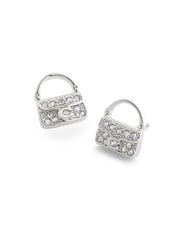 Sudraba tonis - COACH Iconic Charms Pavé rokassomas auskari ar auskariem - Attēls 3 no 3