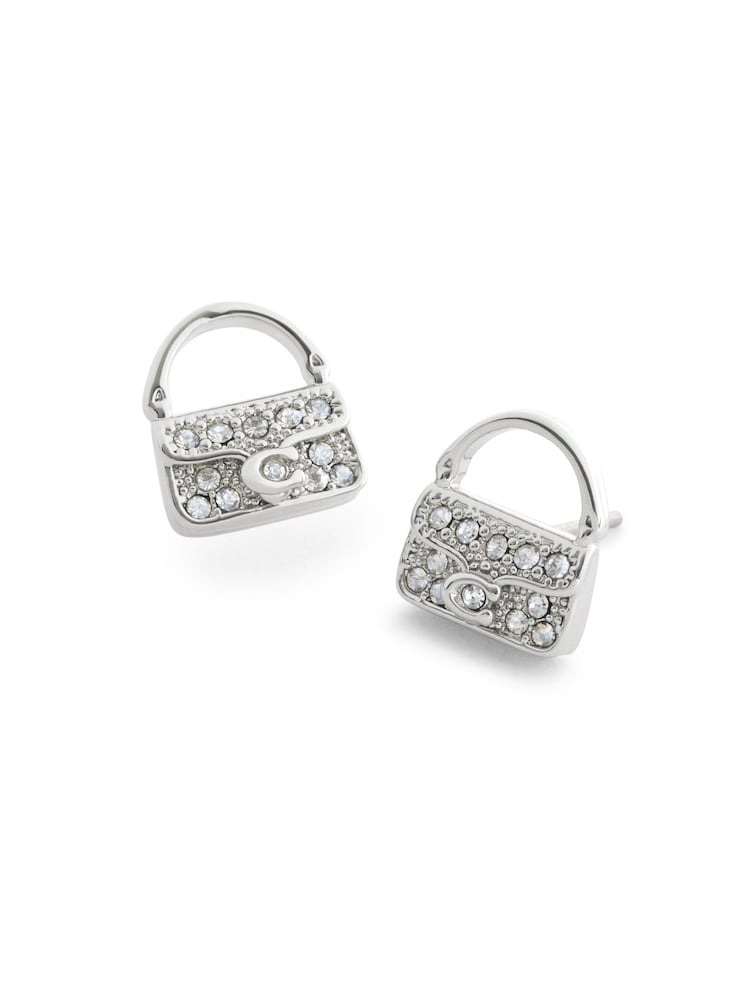 Sudraba tonis - COACH Iconic Charms Pavé rokassomas auskari ar auskariem - Attēls 3 no 3 Sudraba tonis - COACH Iconic Charms Pavé rokassomas auskari ar auskariem - Attēls 3 no 3