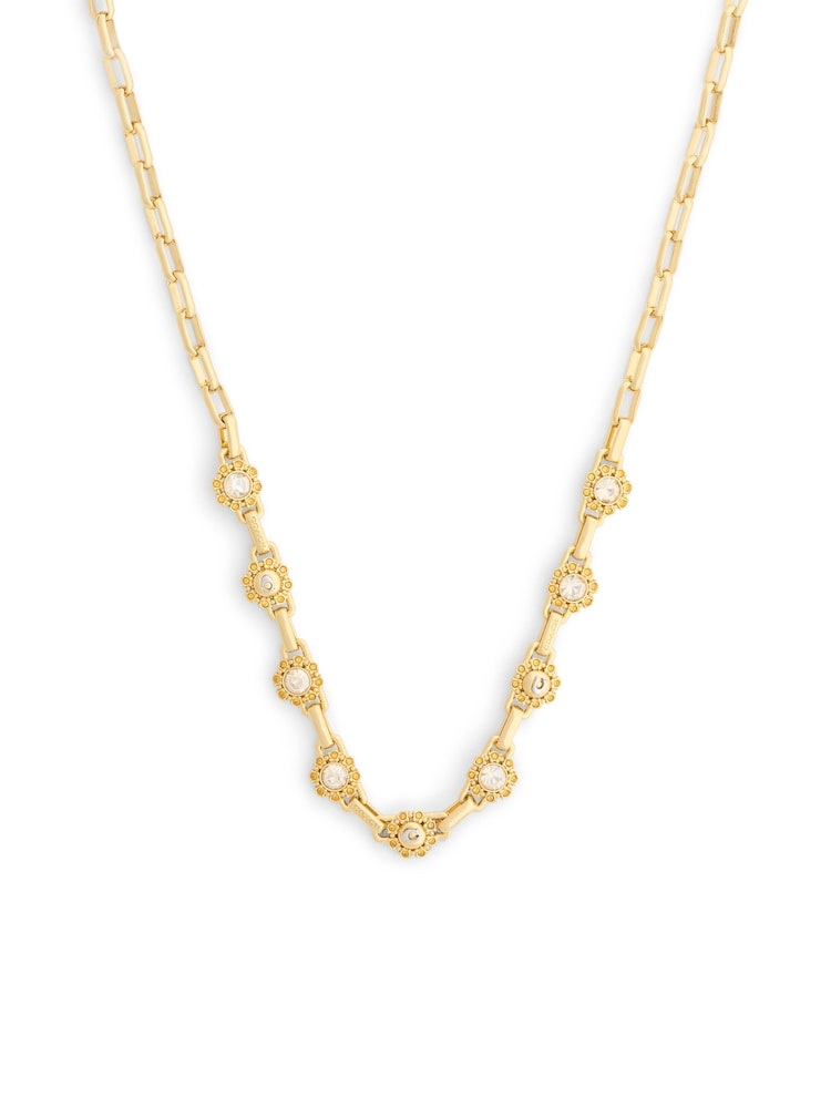 COACH Gold Tone Heirloom Tea Rose Bib Necklace - Image 1 of 3