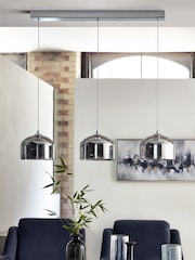 Smoke Grey Helix 3 Light Linear Ceiling Light Pendant - Image 2 of 9