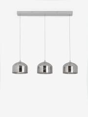 Smoke Grey Helix 3 Light Linear Ceiling Light Pendant - Image 6 of 9