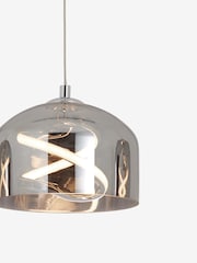 Smoke Grey Helix 3 Light Linear Ceiling Light Pendant - Image 7 of 9