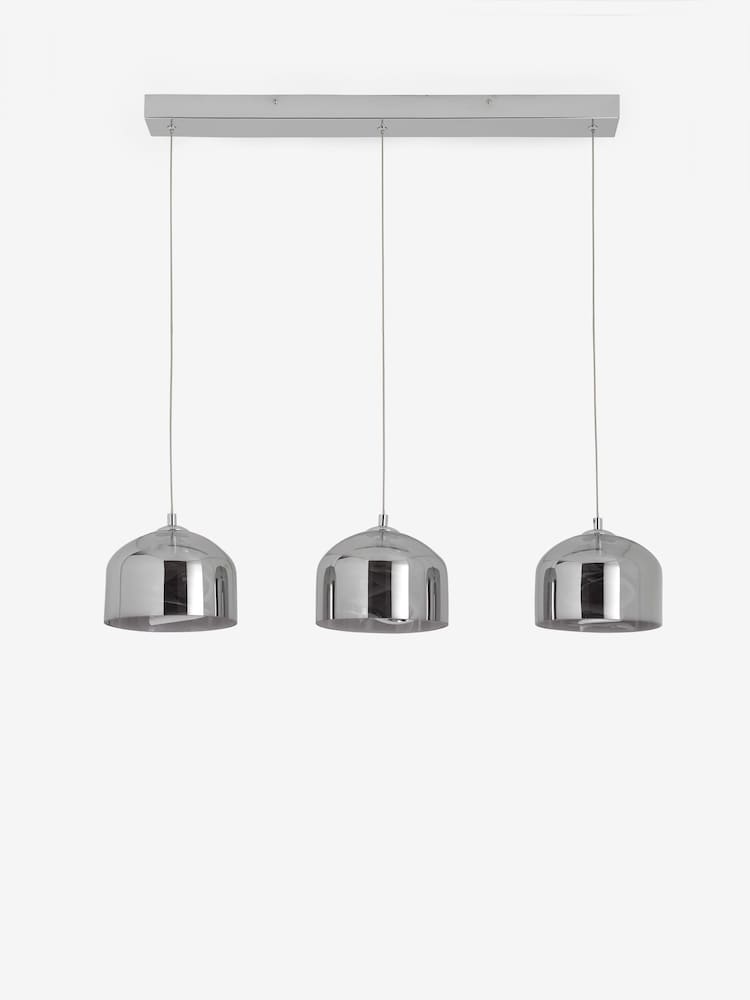 Smoke Grey Helix 3 Light Linear Ceiling Light Pendant - Image 7 of 7