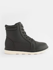 Black Lace-Up Utility Boots - Image 2 of 5