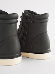Black Lace-Up Utility Boots - Image 4 of 5