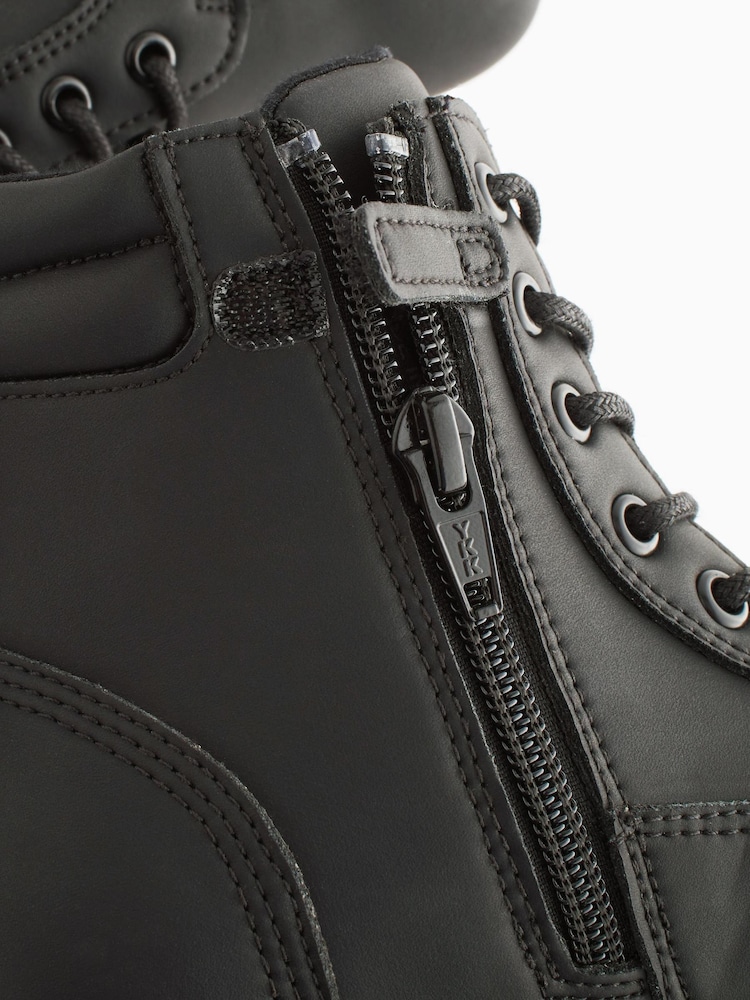 Black Lace-Up Utility Boots - Image 5 of 5