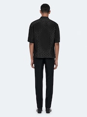 AllSaints Black Fade Polka Short Sleeve Shirt - Image 2 of 8