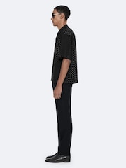 AllSaints Black Fade Polka Short Sleeve Shirt - Image 3 of 8
